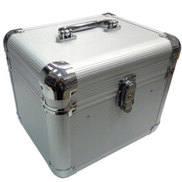 Intervion kuferek kosmetyczny aluminiowy z lusterkiem