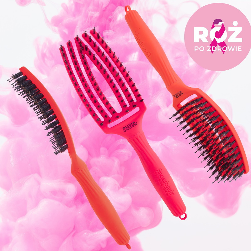 Olivia Garden Finger Brush Think Pink - Bold Pink szczotka do włosów M