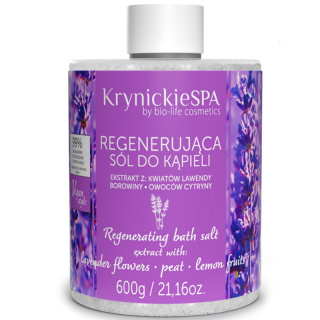 Krynickie Spa Regnerująca sól do kąpieli lawenda 600g