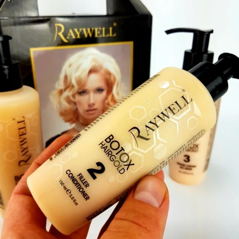 Raywell Botoks Hair Gold Zestaw do zabiegu botoksu na włosy zniszczone