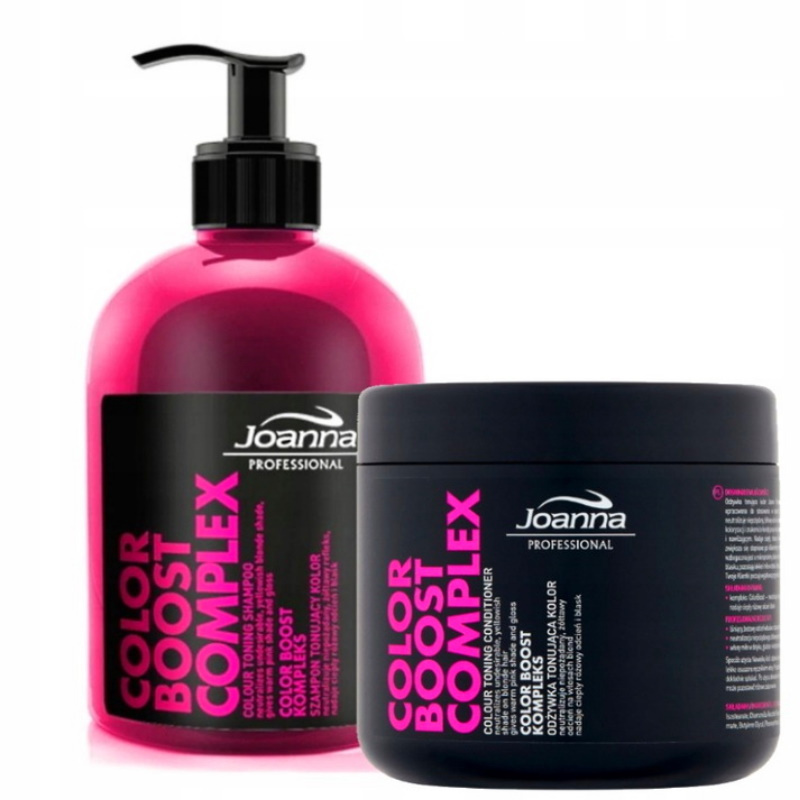 Joanna Color Boost szampon + odżywka, zestaw różowy