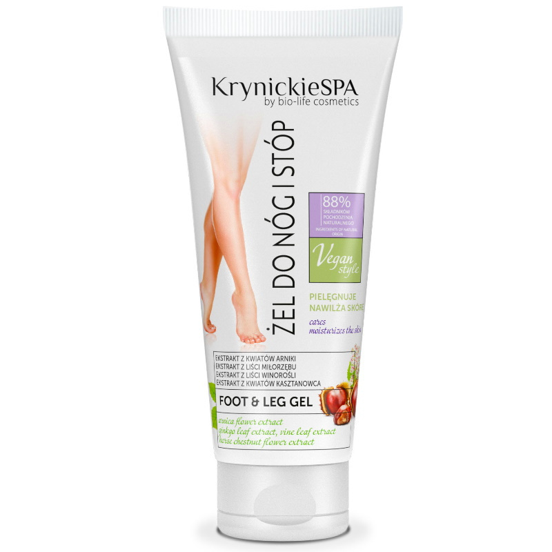 Krynickie SPA Żel do nóg i stóp z kasztanowcem i borowiną 200 ml Krynickie SPA Żel do nóg i stóp z kasztanowcem i borowiną 200 ml