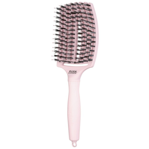 Olivia Garden Fingerbrush Combo Pastel Pink Large - Szczotka do rozczesywania i masażu z włosiem dzika