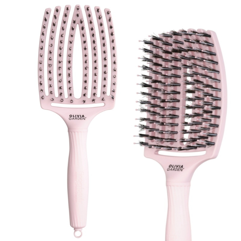 Olivia Garden Fingerbrush Combo Pastel Pink Large - Szczotka do rozczesywania i masażu z włosiem dzika
