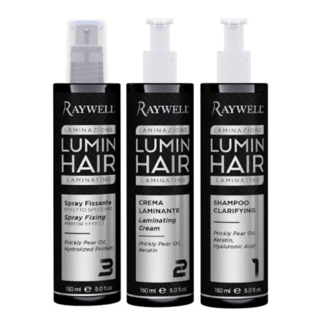 Raywell Lumin Hair Zestaw do zabiegu laminacji włosów 3x150ml Raywell Lumin Hair Zestaw do zabiegu laminacji włosów 3x150ml