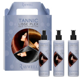 Raywell Tannic Lisse Plex Zestaw do keratynowego prostowania włosów, 3x150ml