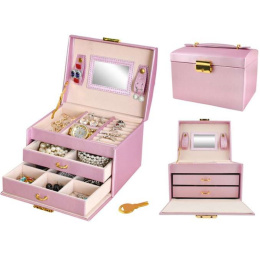 Iso Trade Szkatułka kuferek na biżuterię - różowy