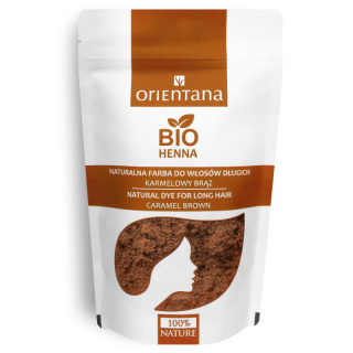 Orientana Bio Henna Naturalna farba do włosów długich Karmelowy Brąz 100g