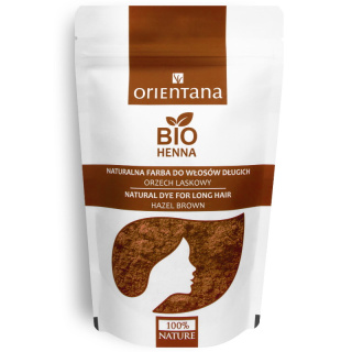 Orientana Bio Henna Naturalna farba do włosów długich Orzech laskowy 100g