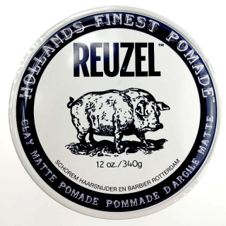 REUZEL Clay Matte Pomade Strong Hold/Matte Finish 340g - Średnio utrwalająca matowa pomada do włosów