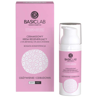 BasicLab Ceramidowy Krem z 5% Betainą o Bogatej Konsystencji 50 ml