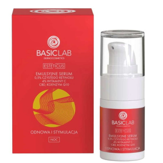 BasicLab Emulsyjne Serum z 0,5% Czystego Retinolu Odnowa Stymulacja 15 ml