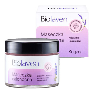 Maseczka rozjaśniająco-wygładzająca całonocna do twarzy Biolaven 45ml