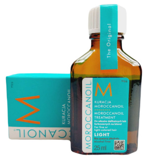 Moroccanoil Treatment Light, olejek do włosów farbowanych, delikatnych, kuracja 25ml