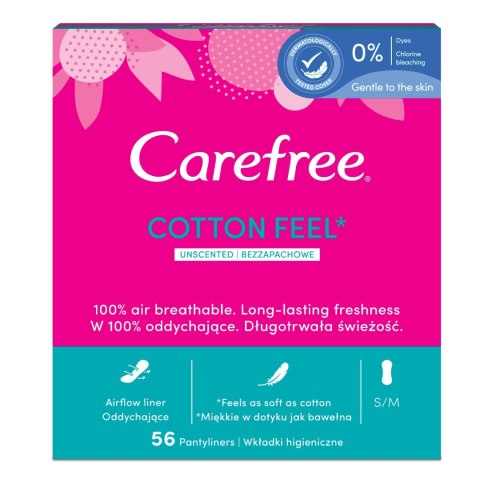 Cotton Feel wkładki higieniczne nieperfumowane Normal 56szt Carefree