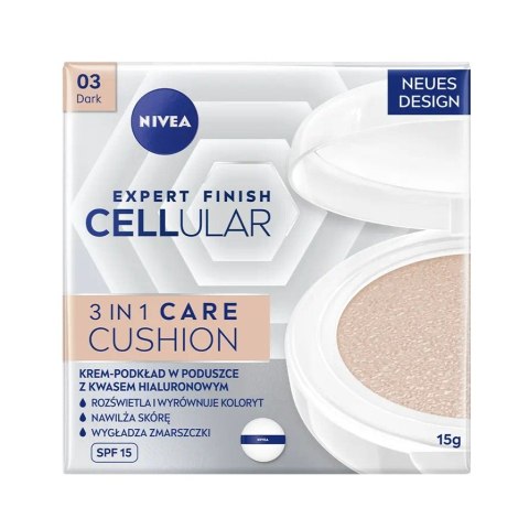 Nivea Expert Finish Cellular 3in1 Care Cushion krem-podkład w poduszce SPF15 03 Dark 15ml Nivea Expert Finish Cellular 3in1 Care Cushion krem-podkład w poduszce SPF15 03 Dark 15ml
