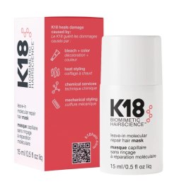K18 Leave-In Molecular Repair Hair Mask intensywnie regenerująca maska do włosów bez spłukiwania 15ml