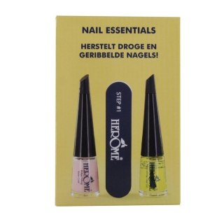 Herome Nail Essentials zestaw olejek do paznokci 4ml + polerka + baza do paznokci 4ml