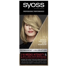 Permanent Coloration farba do włosów trwale koloryzująca 7_1 Naturalny Średni Blond Syoss