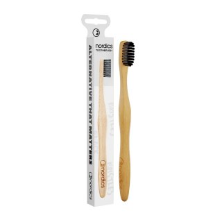 Nordics Bamboo Toothbrush bambusowa szczoteczka do zębów Charcoal