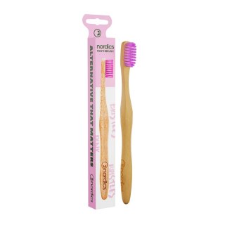 Nordics Bamboo Toothbrush bambusowa szczoteczka do zębów Pink