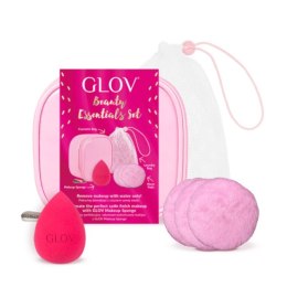 Glov Beauty Essentials zestaw Make Up Sponge gąbeczka do makijażu + Mood Pads & Laundry Bag waciki do twarzy z woreczkiem + kosmetycz