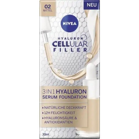 Cellular Filler 3in1 Hyaluron Serum Foundation podkład do twarzy 02 Mittel 30ml Nivea