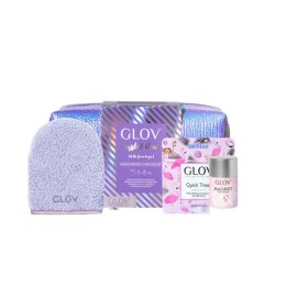 Glov Crystal Clear zestaw On-The-Go do demakijażu + Quick Treat do korekt makijażu + Magnet Cleanser do czyszczenia rękawic i pędzli 
