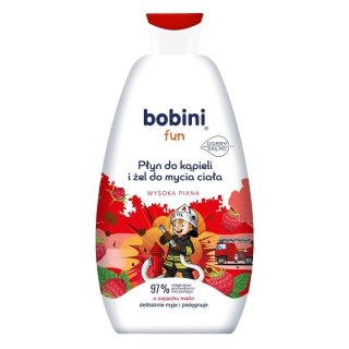 Bobini Fun płyn do kąpieli i żel do mycia ciała o zapachu malin 500ml