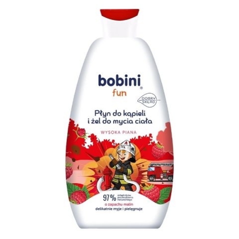 Bobini Fun płyn do kąpieli i żel do mycia ciała o zapachu malin 500ml