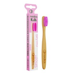 Nordics Kids Bamboo Toothbrush bambusowa szczoteczka do zębów dla dzieci Pink