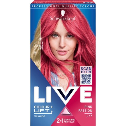 Live Colour + Lift rozjaśniająca i koloryzująca farba do włosów L77 Pink Passion Schwarzkopf