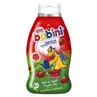 Bobini Płyn do kąpieli i mycia ciała 2w1 Tajemnicza truskawka 660ml