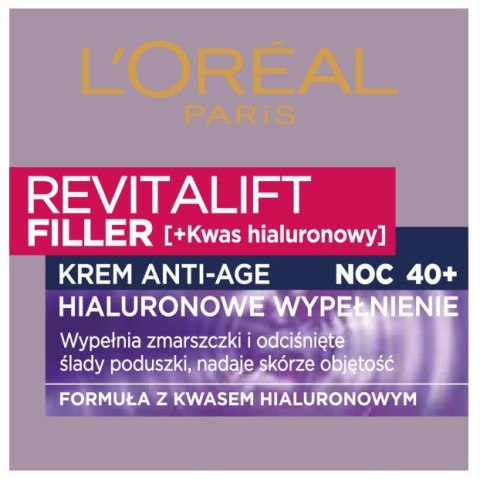 L'Oreal Paris Revitalift Filler &lsqb;HA&rsqb; krem do twarzy z kwasem hialuronowym na noc 50ml