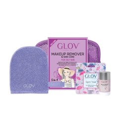 Glov Travel Set Oily Skin podróżny zestaw On-The-Go do oczyszczania cery tłustej + Quick Treat do korekt makijażu + Magnet Cleanser d