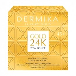 Dermika Luxury Gold 24K Total Benefit 45+ luksusowy krem eliksir młodości na dzień i na noc 50ml