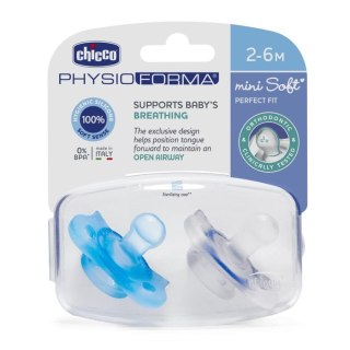 Chicco PhysioForma smoczek silikonowy uspokajający Mini Soft 2-6m Boy 2szt