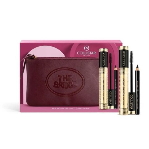 Collistar Zestaw Volume Unico Mascara tusz do rzęs Black 11ml + Kajal Pencil kredka do oczu Black 0.8g + The Bridge burgundowa kosmetyczka Collistar Zestaw Volume Unico Mascara tusz do rzęs Black 11ml + Kajal Pencil kredka do oczu Black 0.8g + The Bridge burgundowa kosmetyczka