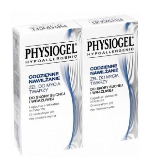 Physiogel Codzienne Nawilżanie żel do mycia twarzy do skóry suchej i wrażliwej 2x150ml