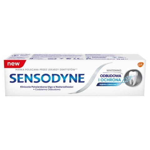 Odbudowa i Ochrona Whitening pasta do zębów z fluorkiem 75ml Sensodyne