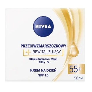 Nivea Przeciwzmarszczkowy + Rewitalizujący krem na dzień SPF15 55+ 50ml