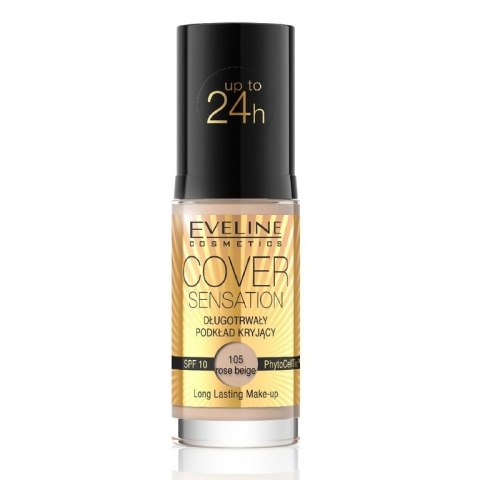 Cover Sensation Foundation długotrwały podkład kryjący SPF10 105 Rose Beige 30ml Eveline Cosmetics