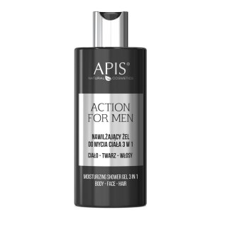 APIS Action For Men nawilżający żel do mycia ciała 3w1 300ml