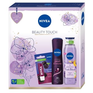 Nivea Beauty Touch zestaw Fresh Blends Banan i Acai żel pod prysznic 300ml + Pearl & Beauty Black Pearl antyperspirant spray 150ml + B