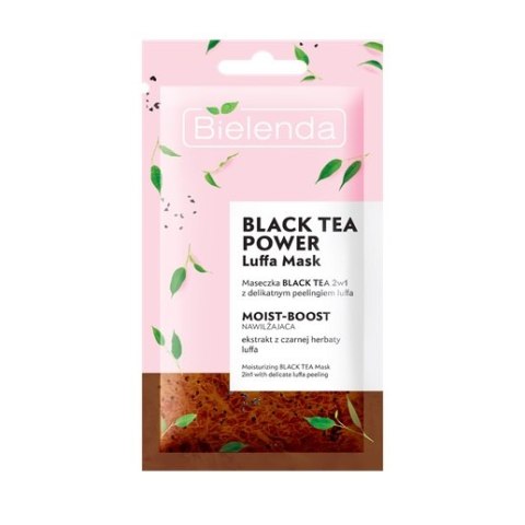 Black Tea Power Luffa Mask nawilżająca maseczka 2w1 z delikatnym peelingiem 8g Bielenda