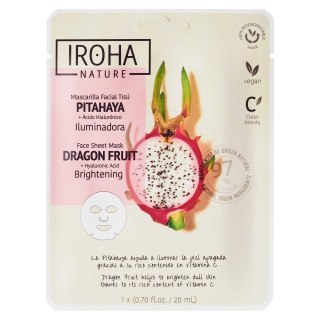 IROHA nature Brightening Face Sheet Mask Dragon Fruit + Hyaluronic Acid rozświetlająca maska w płachcie ze smoczym owocem i kwasem hialuronow