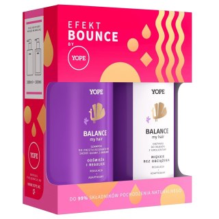 Yope Efekt Bounce Balance My Hair zestaw szampon do przetłuszczającej się skóry głowy z kwasami 300ml + odżywka do włosów z emolienta