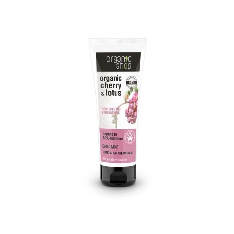 Organic Shop Japanese SPA-Manicure Brilliant Hand & Nail Cream-Balm wzmacniający balsam do rąk i paznokci Cherry & Lotus 75ml