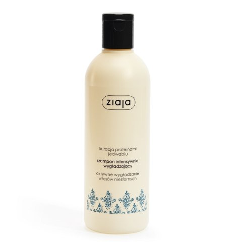Kuracja Proteinami Jedwabiu szampon intensywnie wygładzający do włosów niesfornych 300ml Ziaja