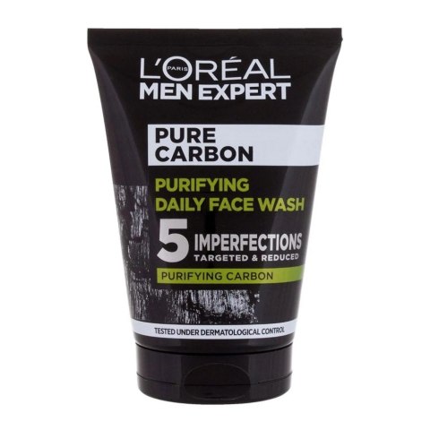 Men Expert Pure Carbon żel do mycia twarzy przeciw niedoskonałościom 100ml L'Oreal Paris